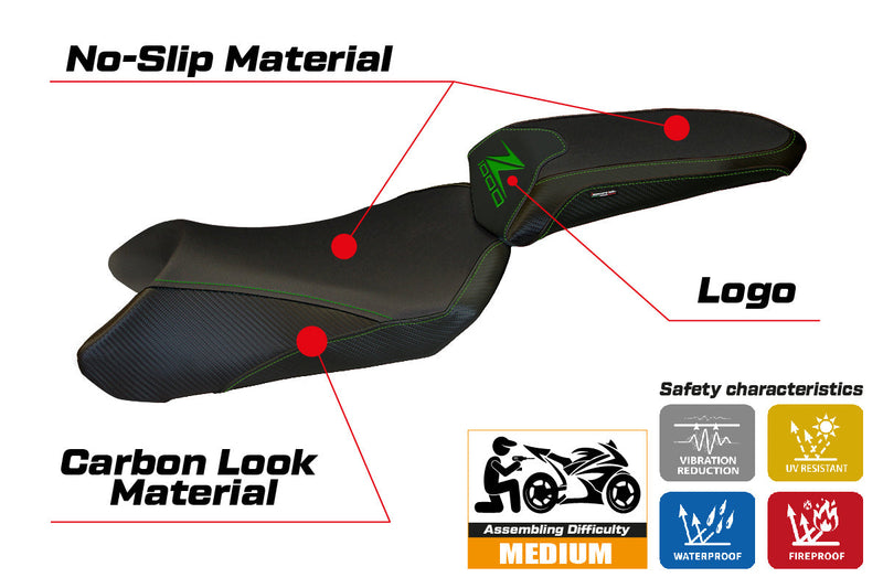 Kawasaki Ninja 1000 2017-2019 Seat Cover Tappezzeria Italia in Black