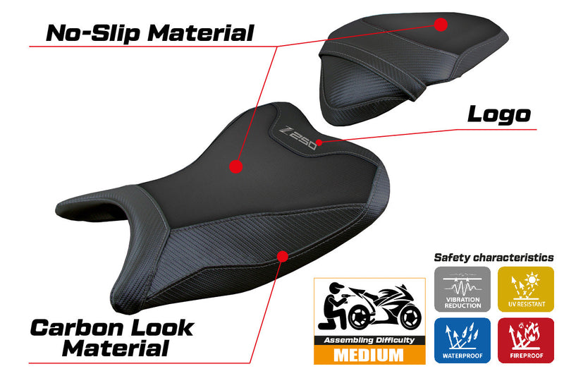 Kawasaki Z250 2019 2020 Seat Cover Tappezzeria Italia in Black