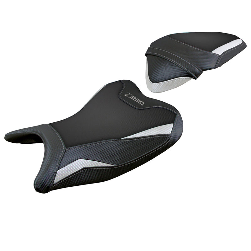 Kawasaki Z250 2019 2020 Seat Cover Tappezzeria Italia in White and Black