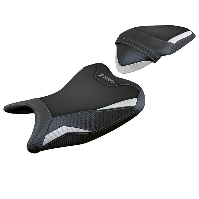 Kawasaki Z250 2019 2020 Seat Cover Tappezzeria Italia in White and Black