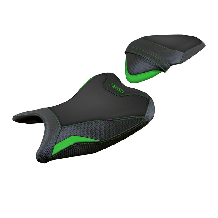 Kawasaki Z250 2019 2020 Seat Cover Tappezzeria Italia Comfort in Green and Black