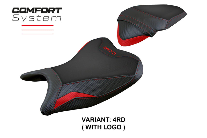 Kawasaki Z400 2018-2023 Seat Cover Tappezzeria Italia Comfort Red Black