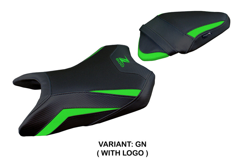 Kawasaki Z500 2024 Seat Cover Tappezzeria Italia in Green and Black