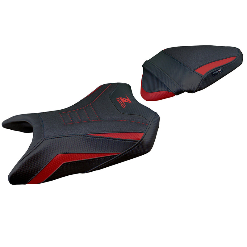 Kawasaki Z500 2024 Seat Cover Tappezzeria Italia Ultragrip in Dark Red and Black