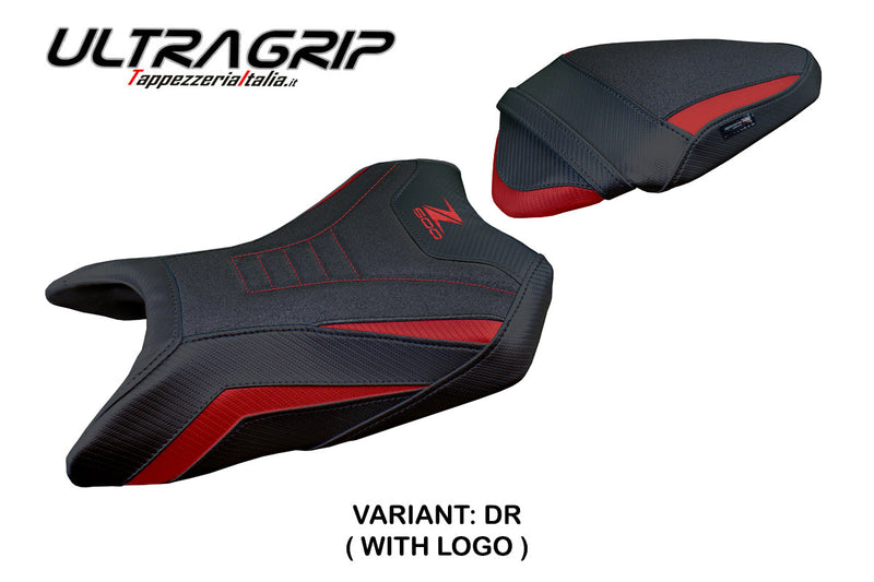 Kawasaki Z500 2024 Seat Cover Tappezzeria Italia Ultragrip in Dark Red and Black