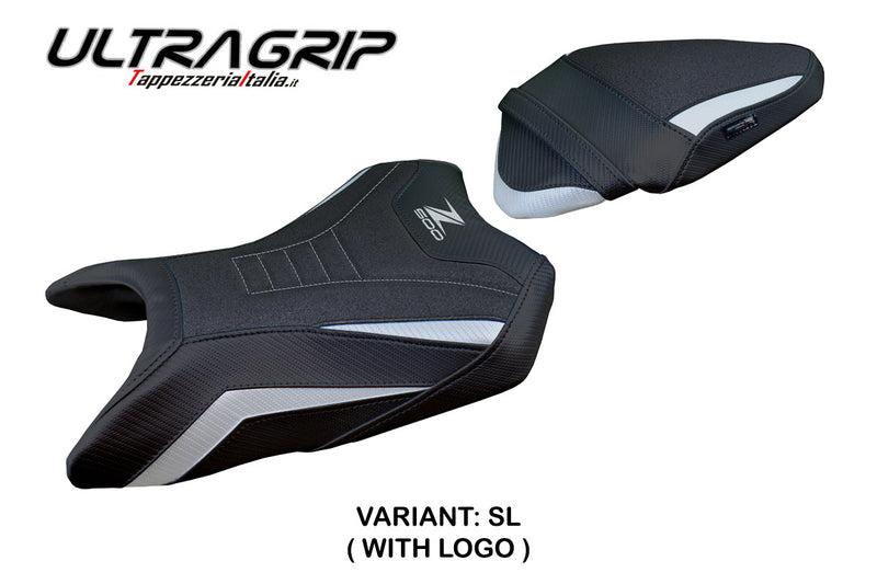Kawasaki Z500 2024 Seat Cover Tappezzeria Italia Ultragrip in Silver and Black