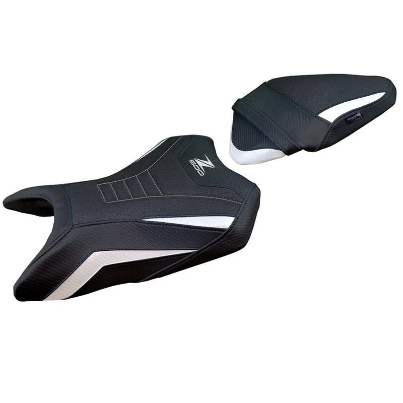 Kawasaki Z500 2024 Seat Cover Tappezzeria Italia Ultragrip in White and Black