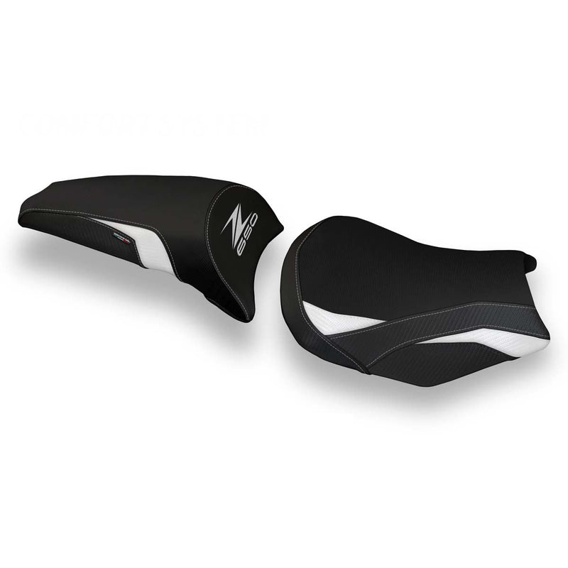 Kawasaki Z650 2017-2024 Seat Cover Tappezzeria Italia in White Black