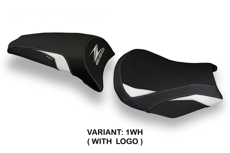 Kawasaki Z650 2017-2024 Seat Cover Tappezzeria Italia in White Black