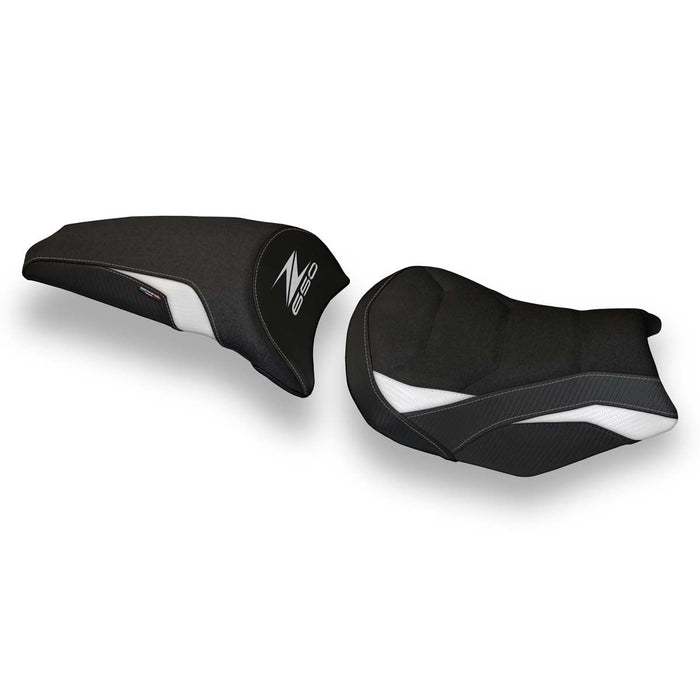 Kawasaki Z650 2017-2024 Seat Cover Tappezzeria Italia Ultragrip in White and Black
