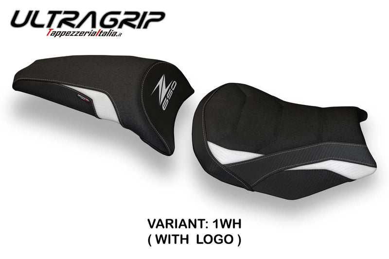 Kawasaki Z650 2017-2024 Seat Cover Tappezzeria Italia Ultragrip in White and Black