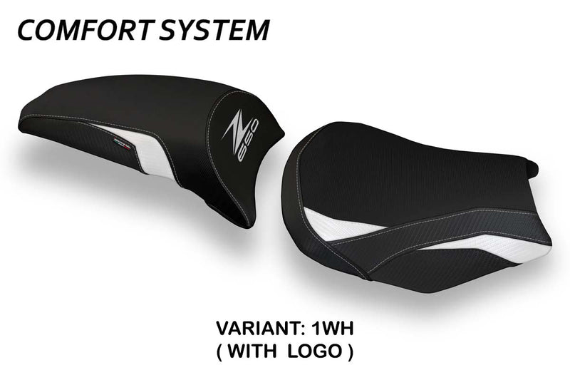 Kawasaki Z650 2017-2024 Seat Cover Tappezzeria Italia Comfort in White and Black