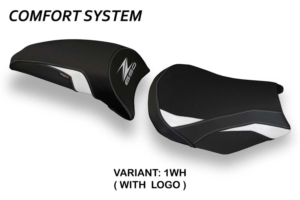 Kawasaki Z650 2017-2024 Seat Cover Tappezzeria Italia Comfort in White and Black