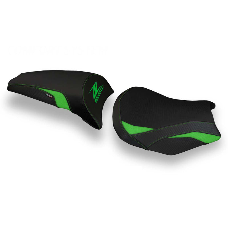 Kawasaki Z650 2017-2024 Seat Cover Tappezzeria Italia Comfort in Green and Black