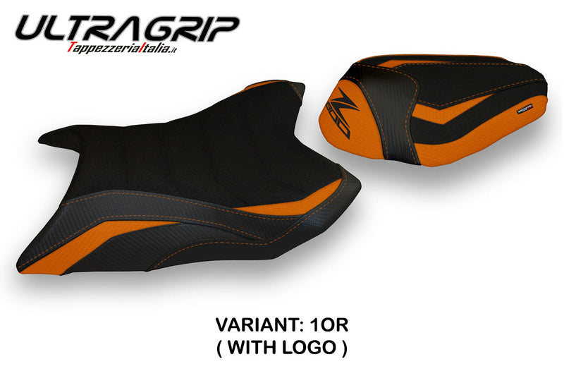 Kawasaki Z800 2013-2016 Seat Cover Tappezzeria Italia Ultragrip in Orange and Black