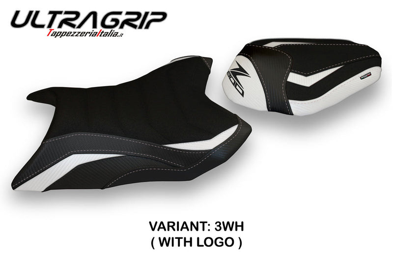 Kawasaki Z800 2013-2016 Seat Cover Tappezzeria Italia Ultragrip in White and Black