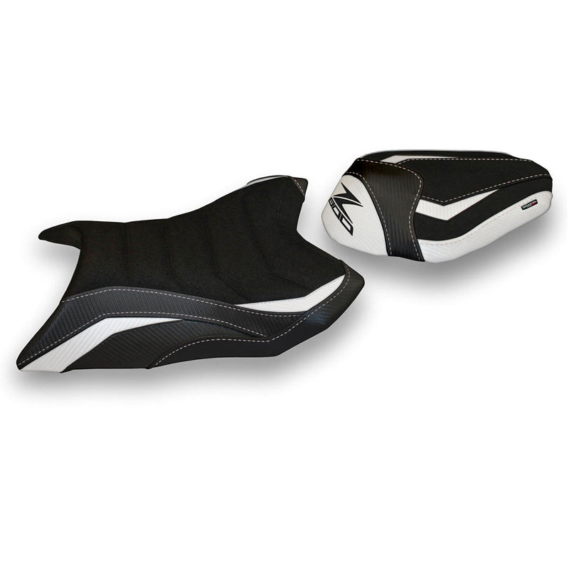 Kawasaki Z800 2013-2016 Seat Cover Tappezzeria Italia Ultragrip in White and Black