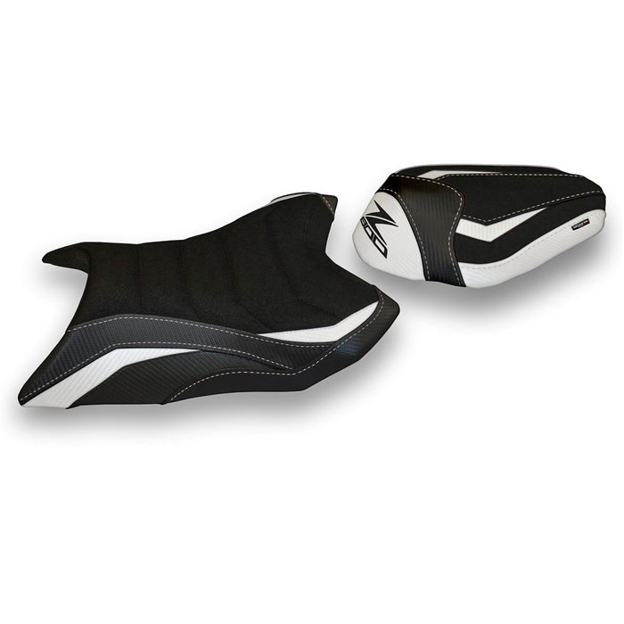Kawasaki Z800 2013-2016 Seat Cover Tappezzeria Italia Ultragrip in White and Black