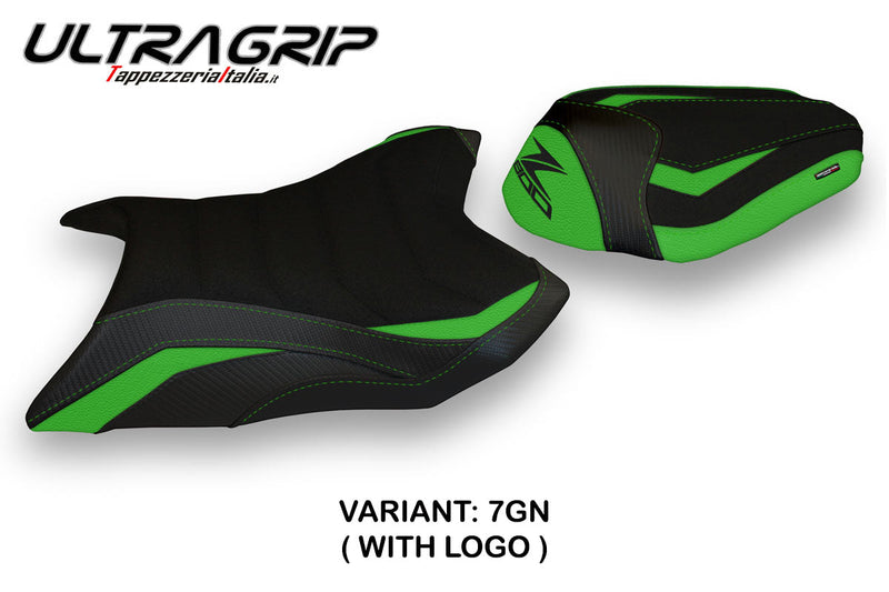 Kawasaki Z800 2013-2016 Seat Cover Tappezzeria Italia Ultragrip in Green and Black