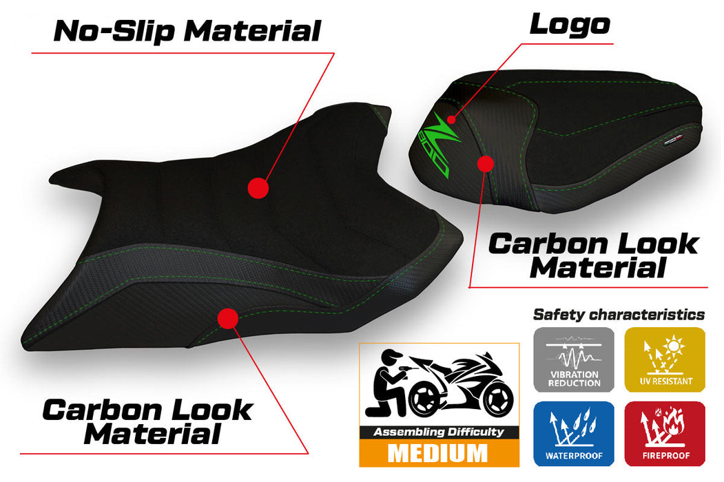 Kawasaki Z800 2013-2016 Seat Cover Tappezzeria Italia Ultragrip in Black