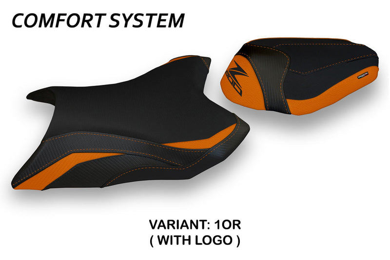 Kawasaki Z800 2013-2016 Seat Cover Tappezzeria Italia Comfort in Orange and Black