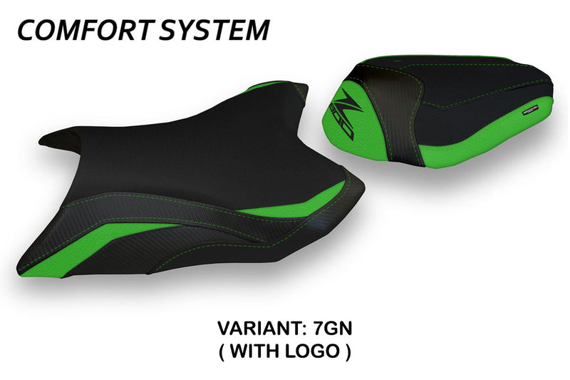 Kawasaki Z800 2013-2016 Seat Cover Tappezzeria Italia Comfort in Green and Black