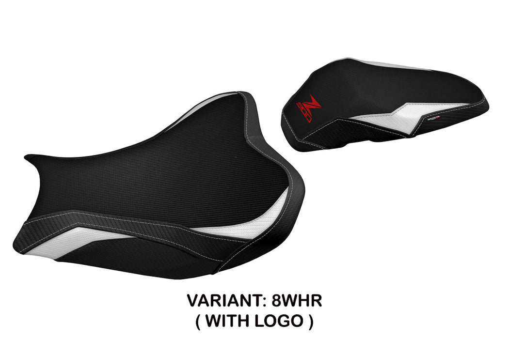 Kawasaki Z900 2017-2023 Seat Cover Tappezzeria Italia in White Red and Black