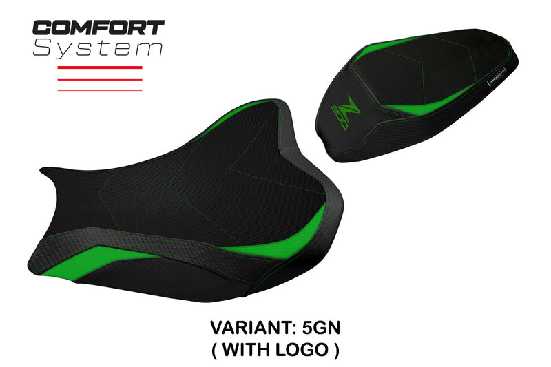 Kawasaki Z900 2017-2023 Seat Cover Tappezzeria Italia Comfort in Green and Black