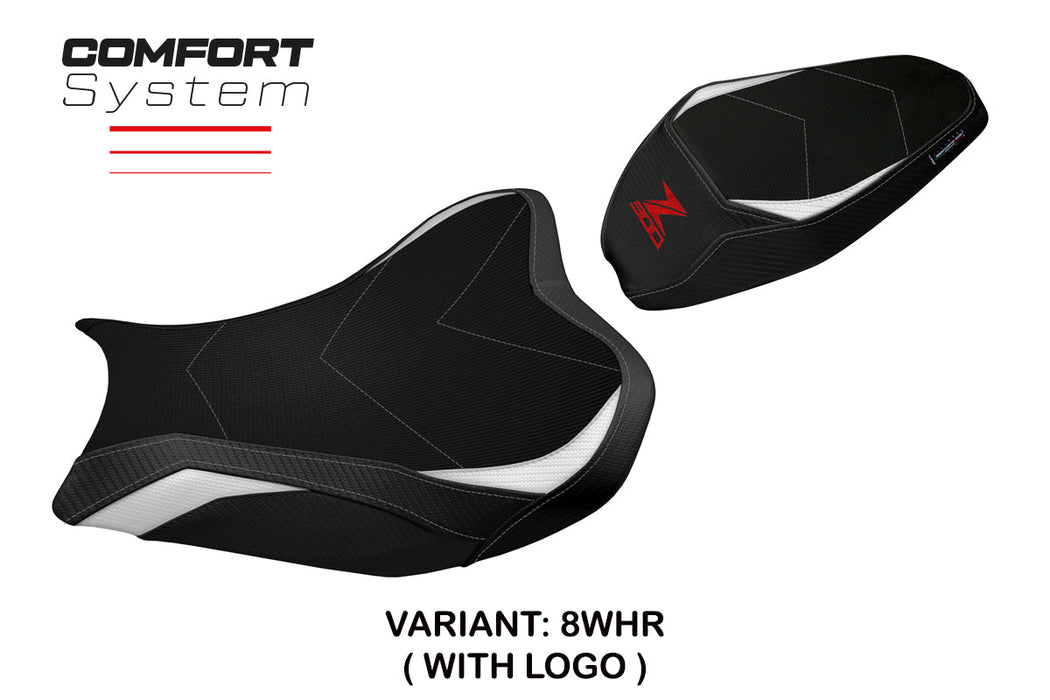 Kawasaki Z900 2017-2023 Seat Cover Tappezzeria Italia Comfort in White Red and Black