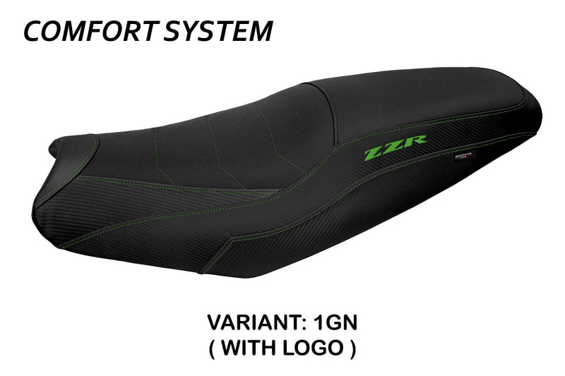 Kawasaki ZX14R 2006-2023 Seat Cover Tappezzeria Comfort Green Black