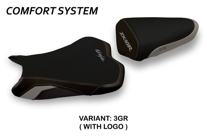 Kawasaki Ninja ZX10R 2008-2010 Seat Cover Tappezzeria Italia Comfort in Grey and Black
