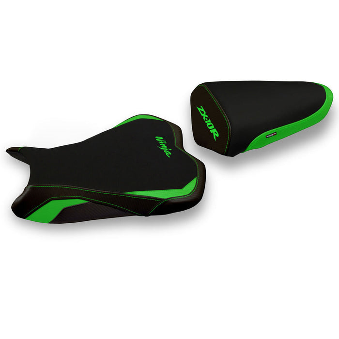 Kawasaki Ninja ZX10R 2008-2010 Seat Cover Tappezzeria Italia in Green and Black