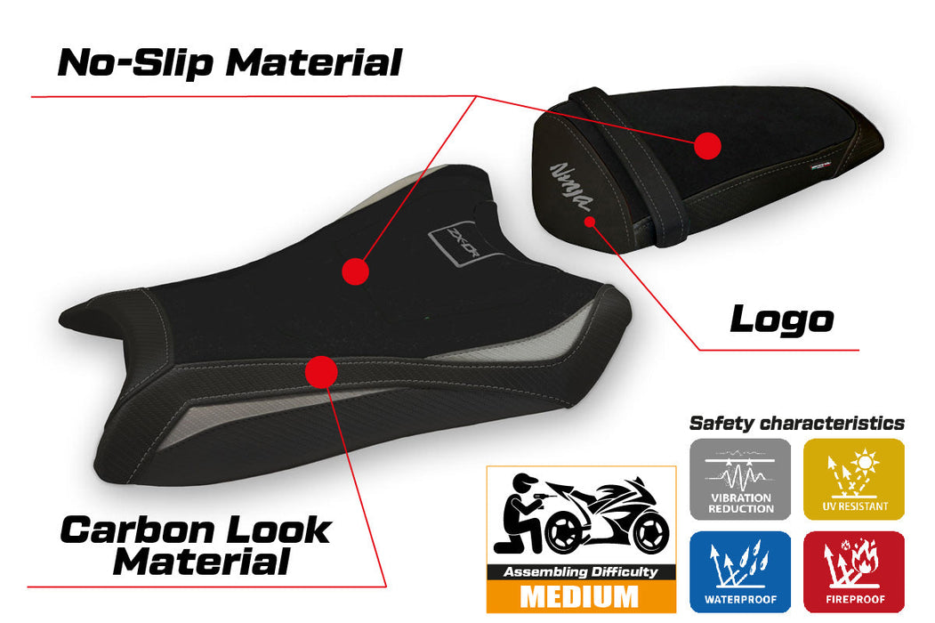 Kawasaki Ninja ZX10R 2011-2015 Seat Cover Tappezzeria Italia in Grey