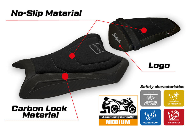 Kawasaki Ninja ZX10R 2011-2015 Seat Cover Tappezzeria Italia Ultragrip in Black