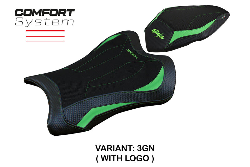 Kawasaki Ninja ZX10R 2021-2024 Seat Cover Tappezzeria Italia Comfort in Green and Black