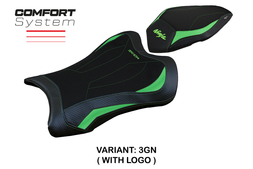 Kawasaki Ninja ZX10R 2021-2024 Seat Cover Tappezzeria Italia Comfort in Green and Black