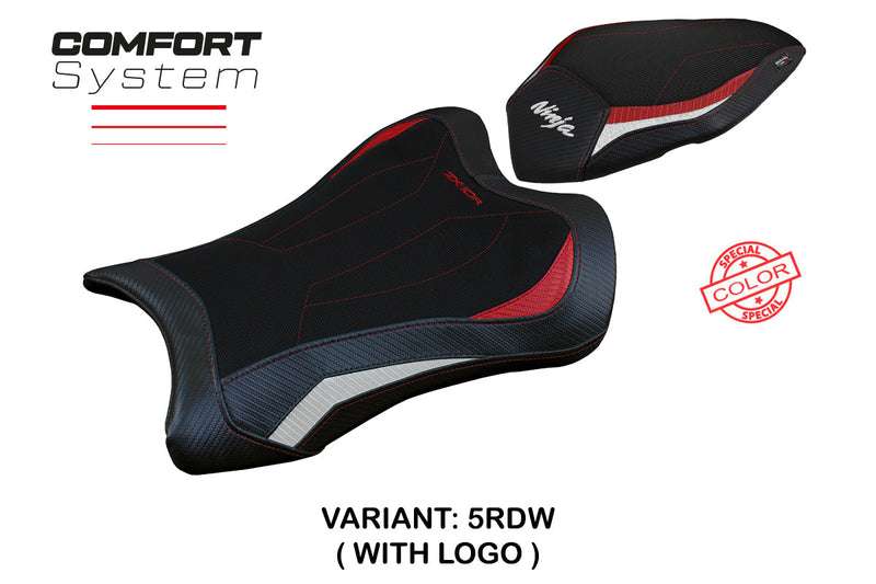 Kawasaki Ninja ZX10R 2021-2024 Seat Cover Tappezzeria Italia Comfort in Red and White