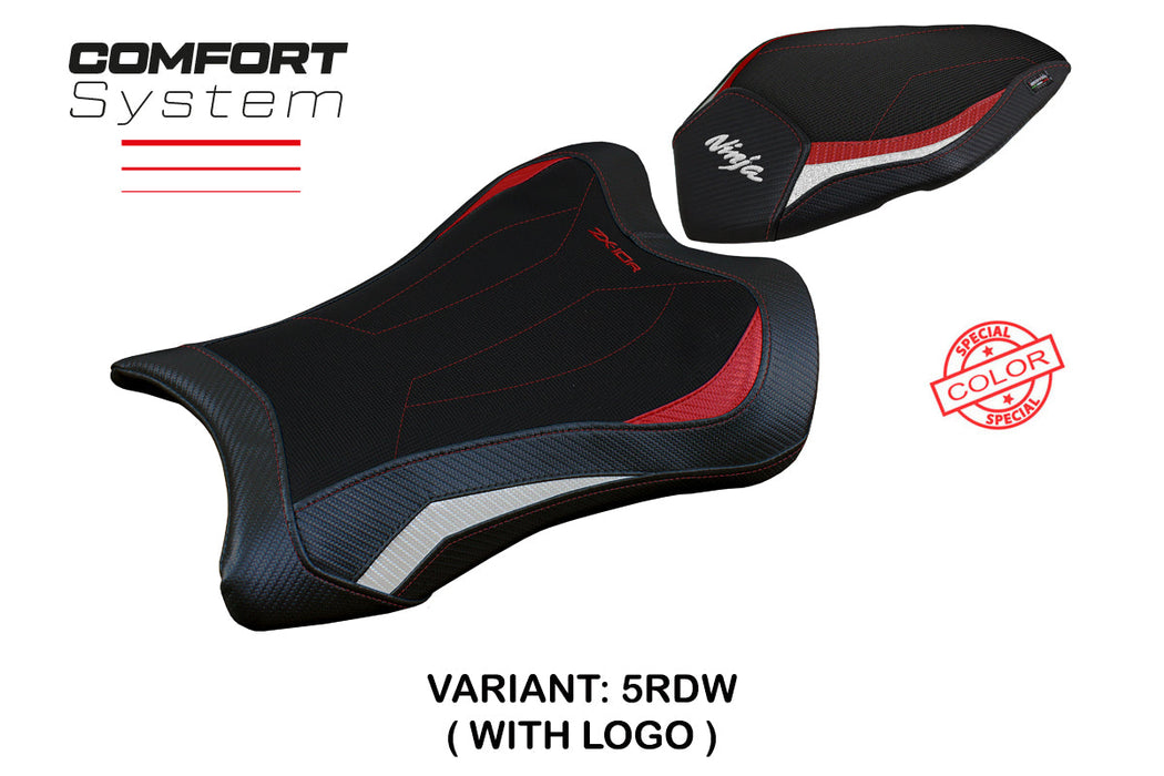 Kawasaki Ninja ZX10R 2021-2024 Seat Cover Tappezzeria Italia Comfort in Red and White