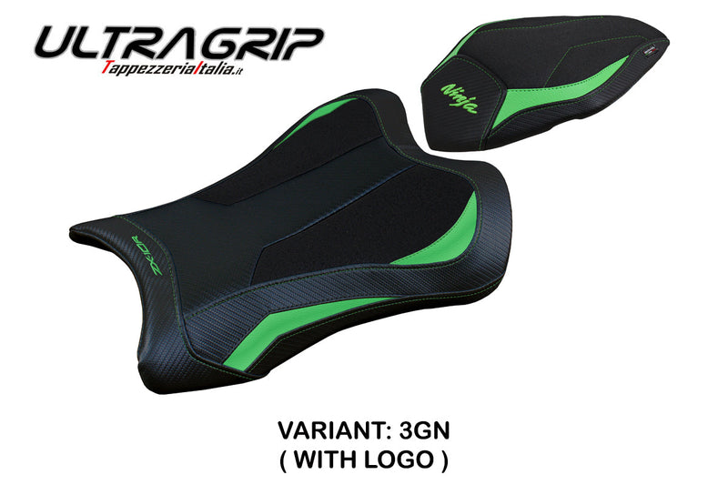 Kawasaki Ninja ZX10R 2021-2024 Seat Cover Tappezzeria Italia Ultragrip in Green and Black