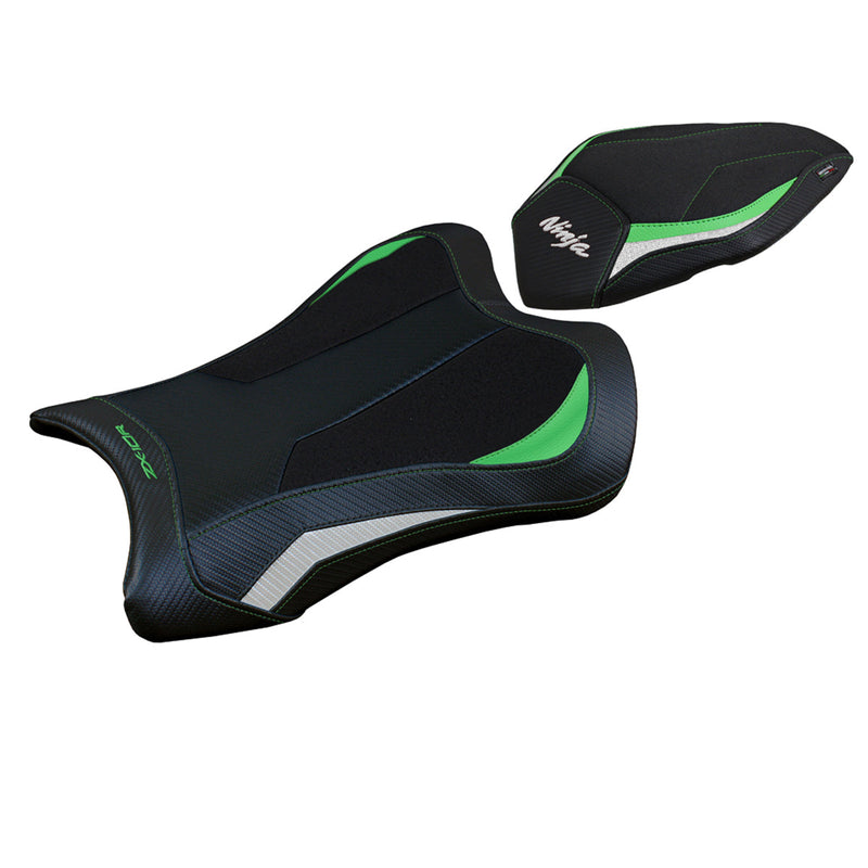 Kawasaki Ninja ZX10R 2021-2024 Seat Cover Tappezzeria Italia Ultragrip in Green and White