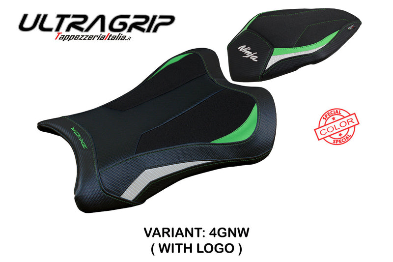 Kawasaki Ninja ZX10R 2021-2024 Seat Cover Tappezzeria Italia Ultragrip in Green and White