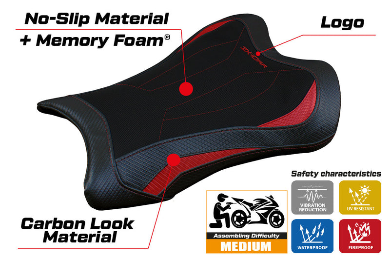 Kawasaki Ninja ZX10RR 2021-2024 Seat Cover Tappezzeria Italia Comfort in Red