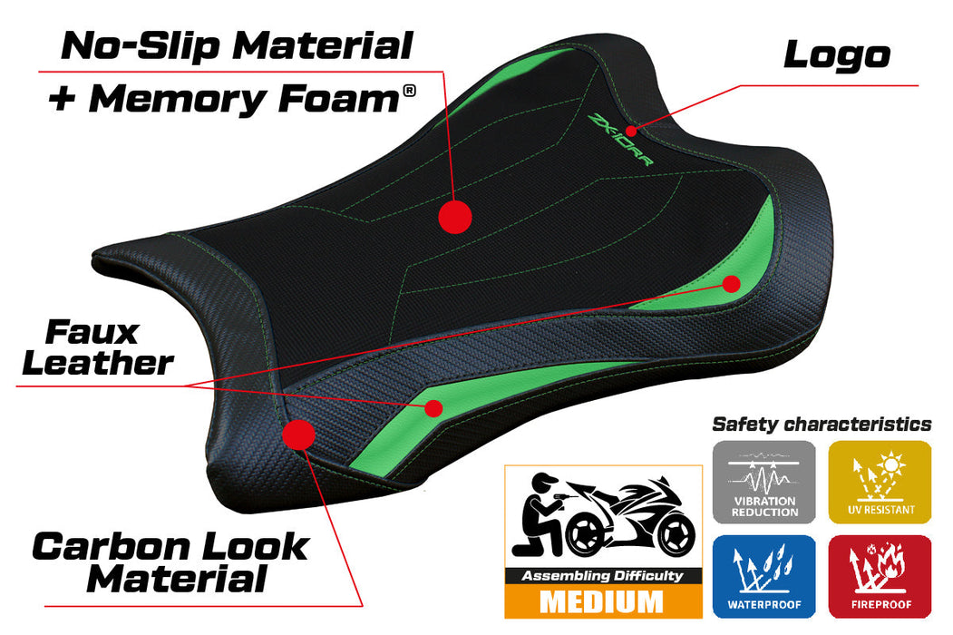 Kawasaki Ninja ZX10RR 2021-2024 Seat Cover Tappezzeria Italia Comfort in Green