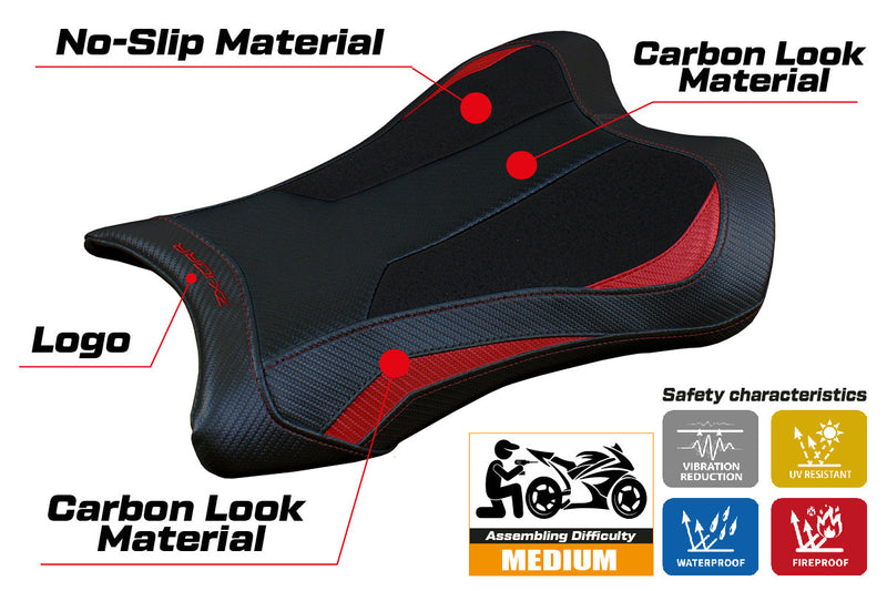 Kawasaki Ninja ZX10RR 2021-2024 Seat Cover Tappezzeria Italia Ultragrip in Red