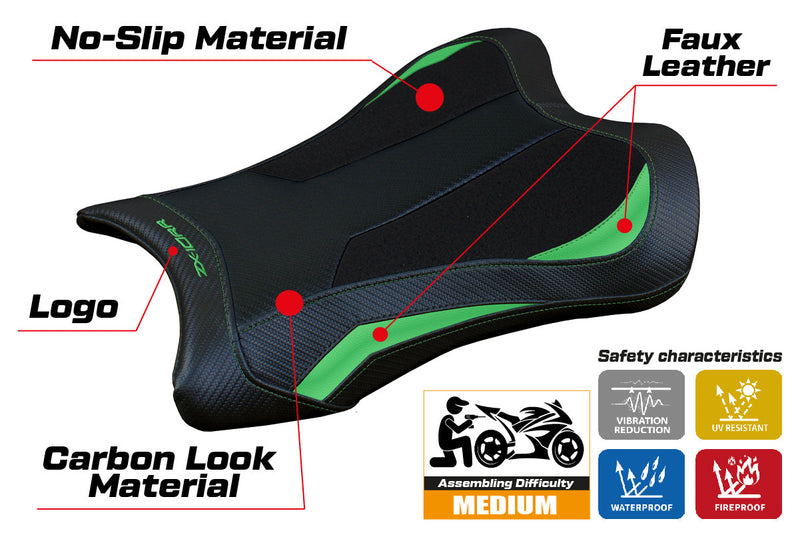 Kawasaki Ninja ZX10RR 2021-2024 Seat Cover Tappezzeria Italia Ultragrip in Green
