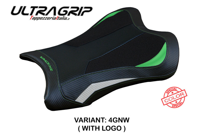 Kawasaki Ninja ZX10RR 2021-2024 Seat Cover Tappezzeria Italia Ultragrip in Green and White