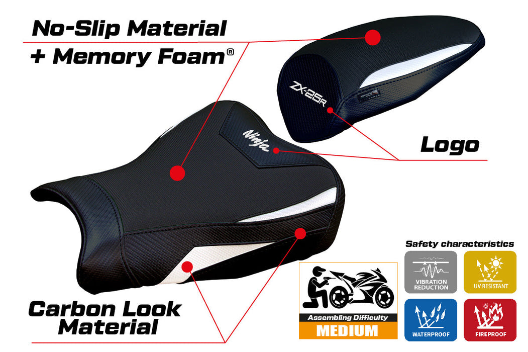 Kawasaki ZX25R 2020-2024 Seat Cover Tappezzeria Italia Comfort in White