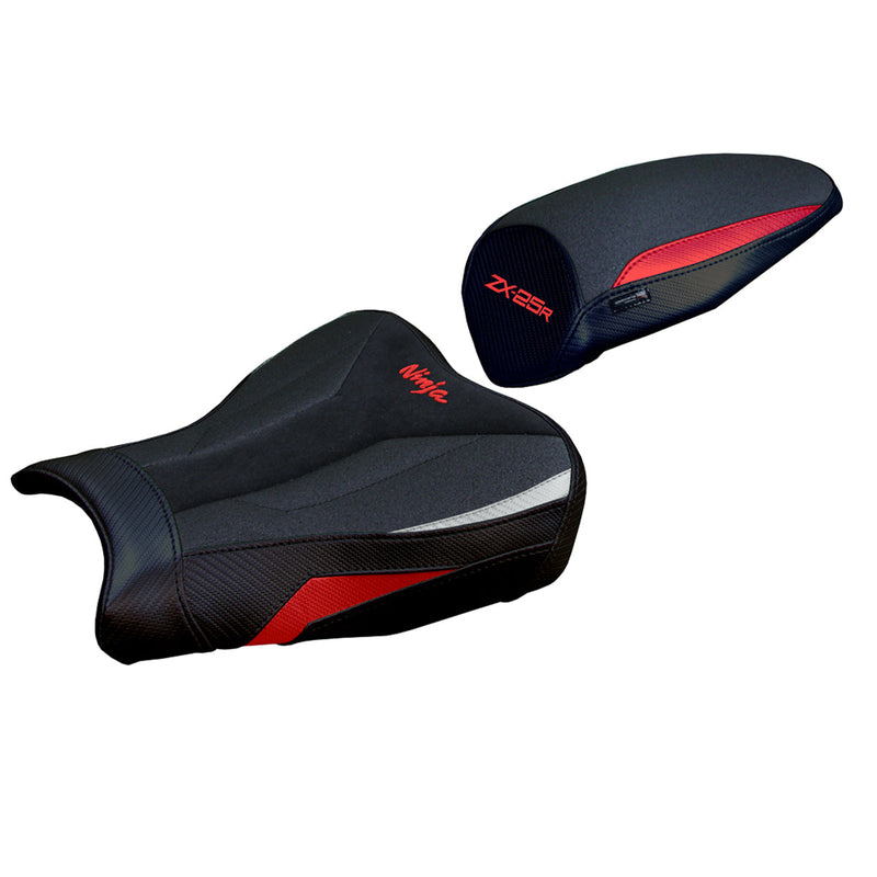 Kawasaki ZX25R 2020-2024 Seat Cover Tappezzeria Italia Ultragrip in Red and Silver