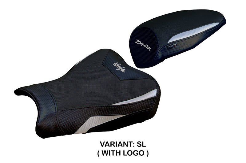 Kawasaki ZX4R 2023 2024 Seat Cover Tappezzeria Italia in Silver and Black