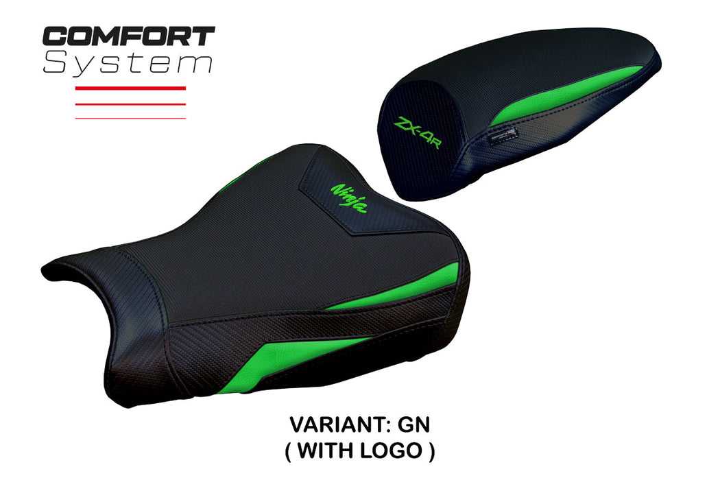 Kawasaki ZX4R 2023 2024 Seat Cover Tappezzeria Italia Comfort in Green and Black